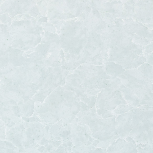 Close-up of a marble surface with a light gray color and subtle white veining. The texture is smooth, showcasing natural patterns typical of marble.