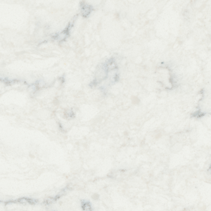 White marble texture with subtle light gray veins and organic patterns, resembling natural stone. The surface appears smooth, with a polished and elegant finish, suitable for countertops or flooring.