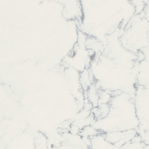 White marble texture with subtle grey veining, creating an elegant and natural stone appearance. The surface has a smooth and polished finish, ideal for backgrounds or design elements.