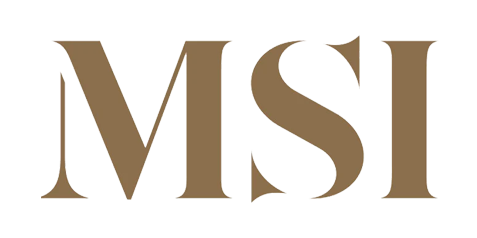 MSI logo in a bold, serif font with a gold color.